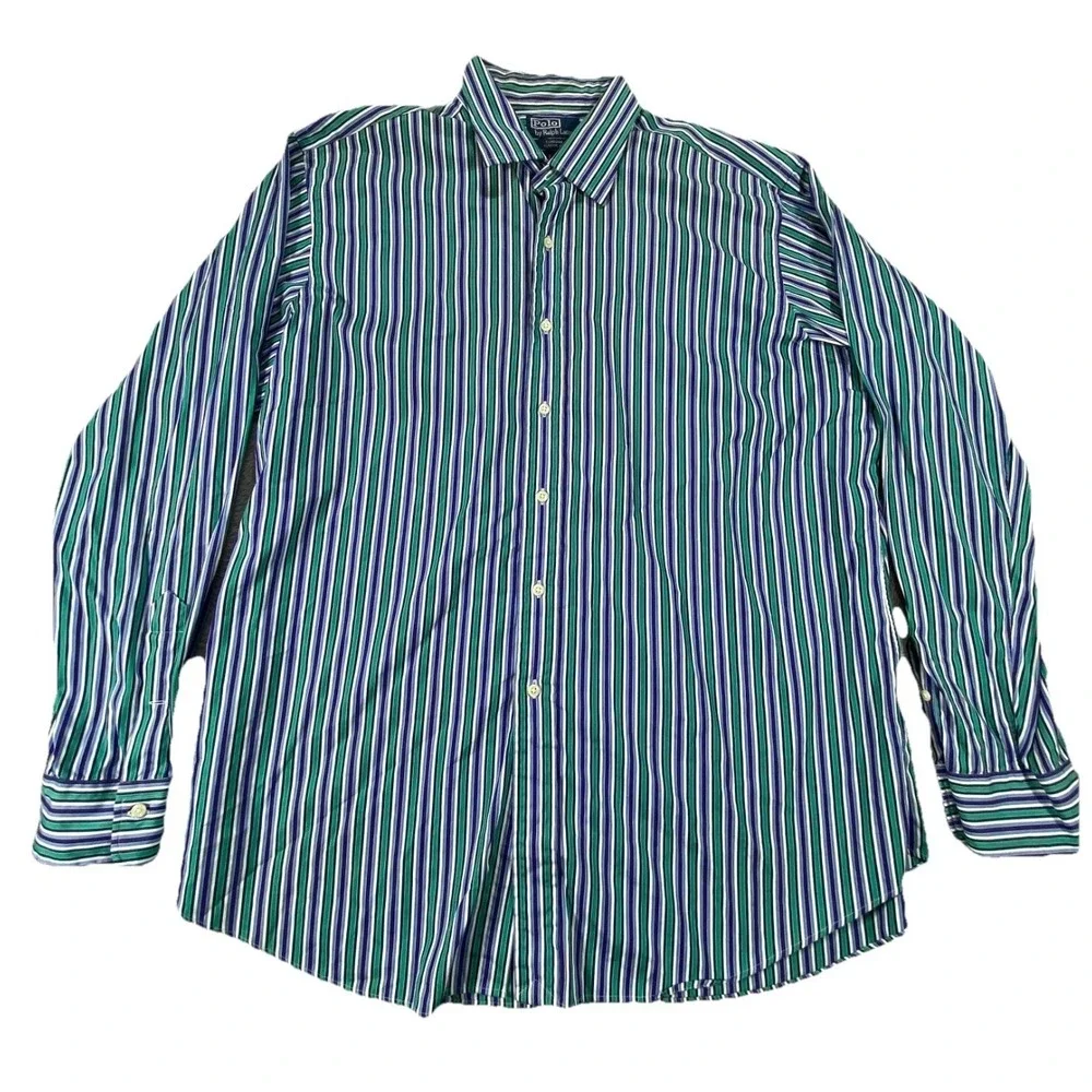 Polo Ralph Lauren Shirt Mens 2XL Multicolor Curham Classic Fit Casual Button‎ Up